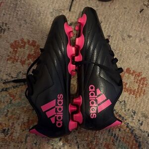 adidas Black Soccer Cleats with Pink Accents